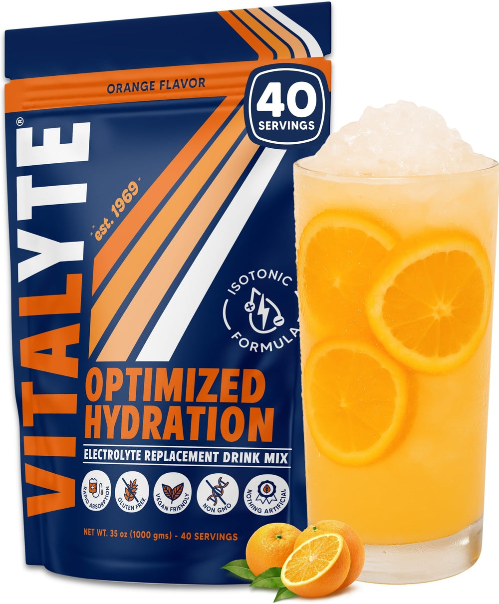 Vitalyte orange electrolyte powder tub for fast hydration