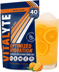 Vitalyte orange electrolyte powder tub for fast hydration