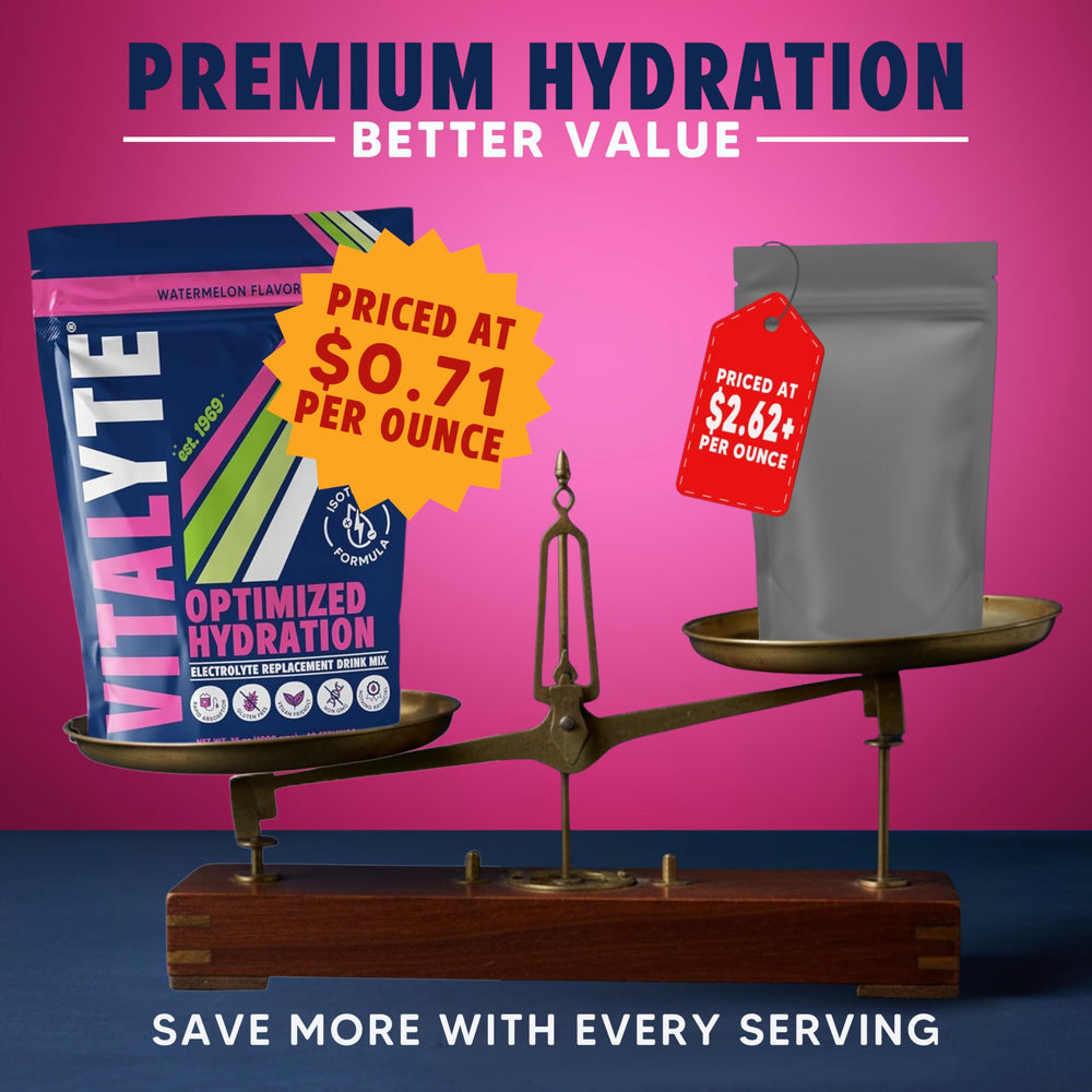 Vitalyte Watermelon flavor scoop in water for a refreshing drink.