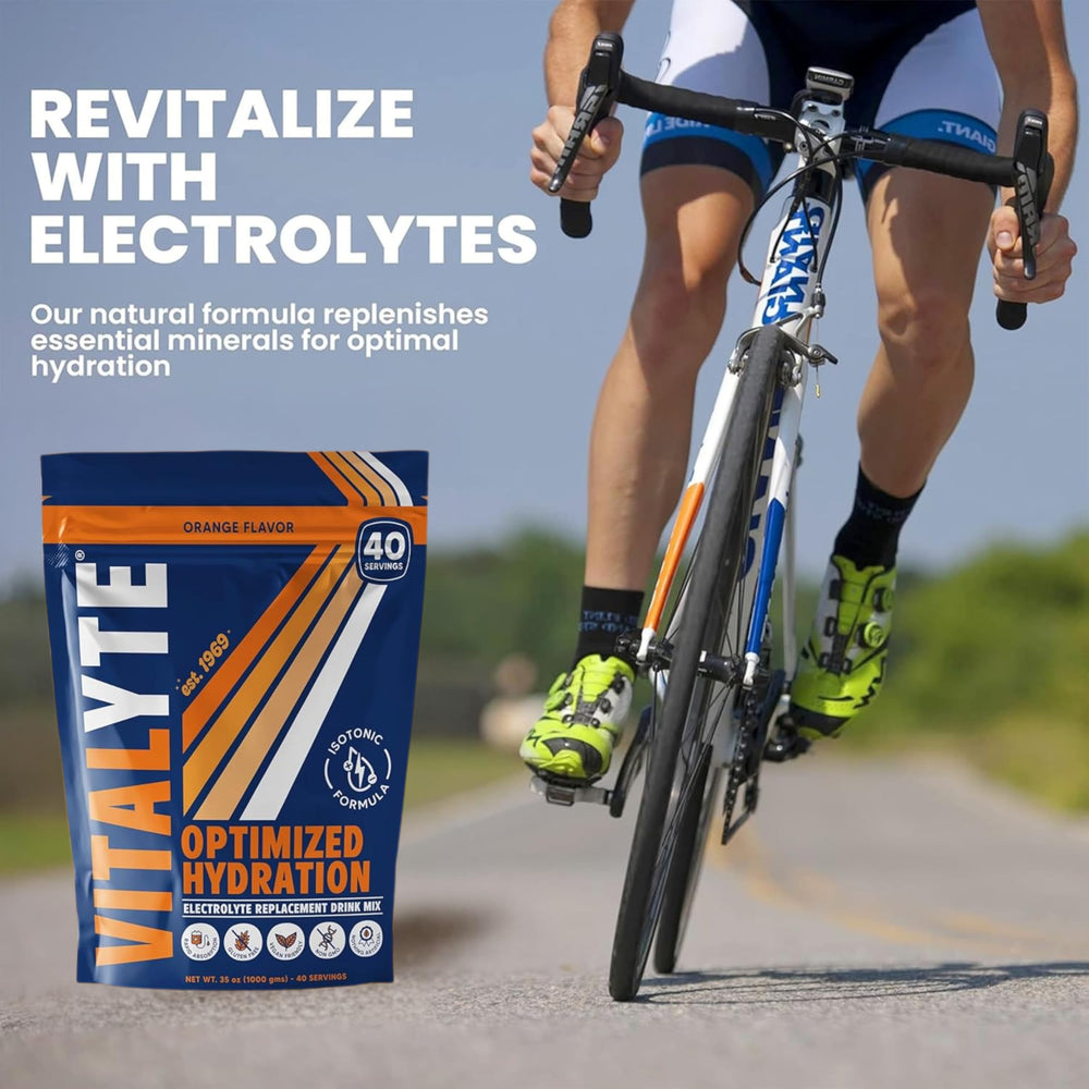 Vitalyte powder dissolving in water after morning workout
