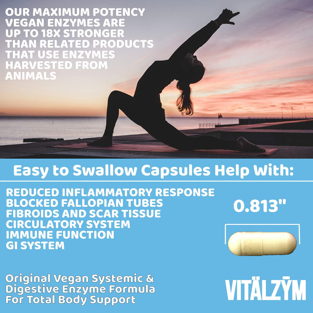 VITÄLZYM bottle in hand suggesting convenient daily supplement for energy and recovery.