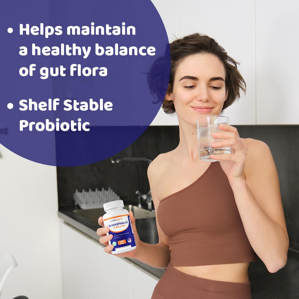 Vitamatic nutrition facts panel hints at probiotic benefits.