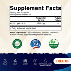 Vitamatic Alpha Lipoic Acid capsules close-up show vegetarian capsules.