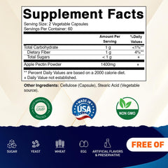 Vitamatic Apple Pectin capsules - easy daily fiber for regularity and GI comfort.