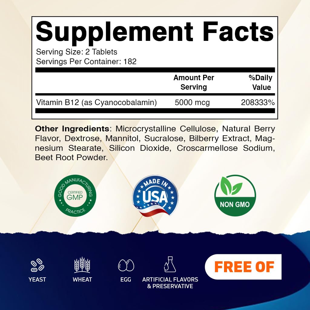 Vitamatic Vitamin B12 berry-dissolve tablets dissolving for quick intake