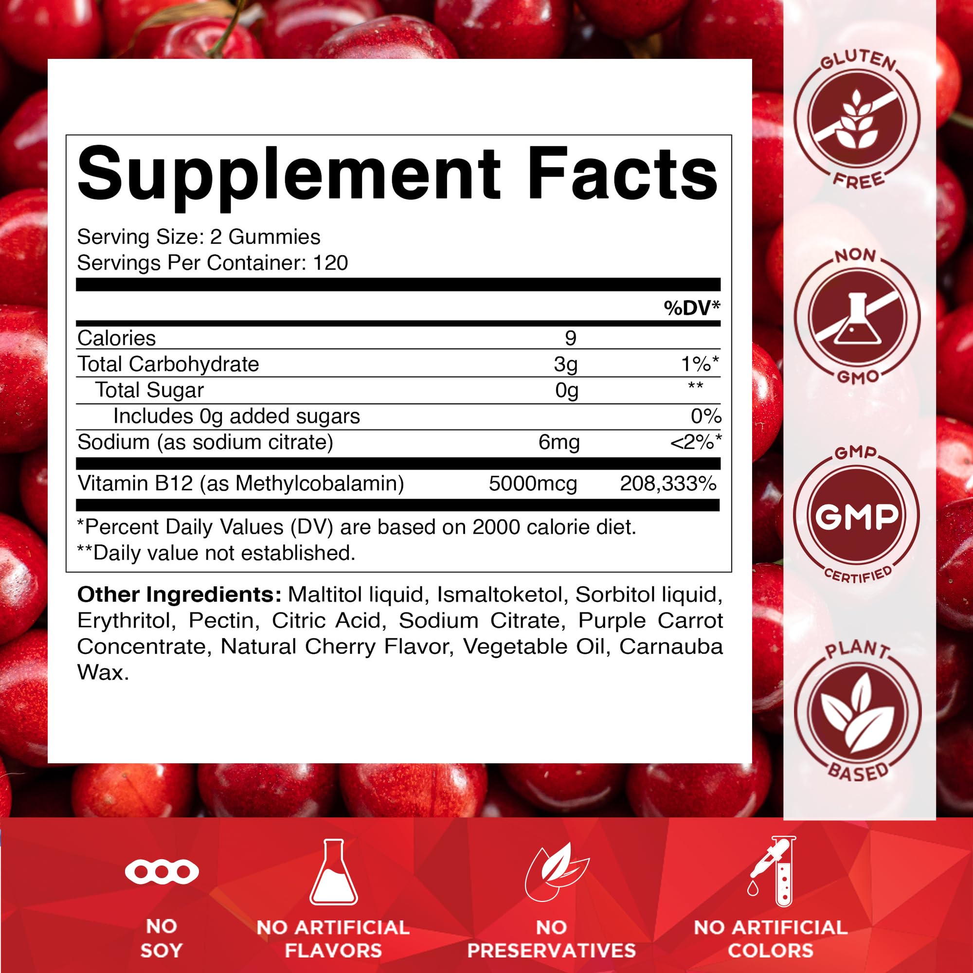 Vitamatic B12 240-count package, vegan-friendly and easy to incorporate.