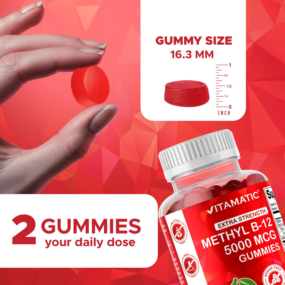 Vitamatic B12 gummies with non-GMO gluten-free formulation