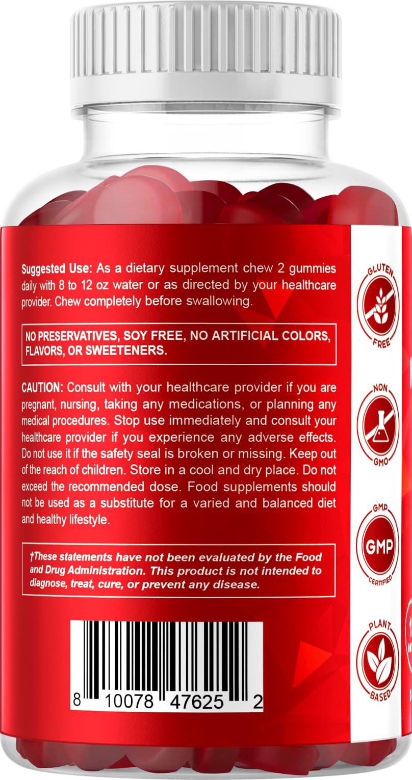 Methyl B12 5000 mcg per gummy for daily support.