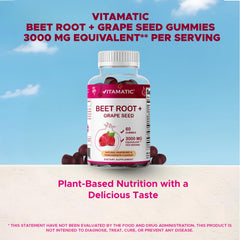 Vitamatic Beet Root Gummies raspberry-pomegranate flavor detail.