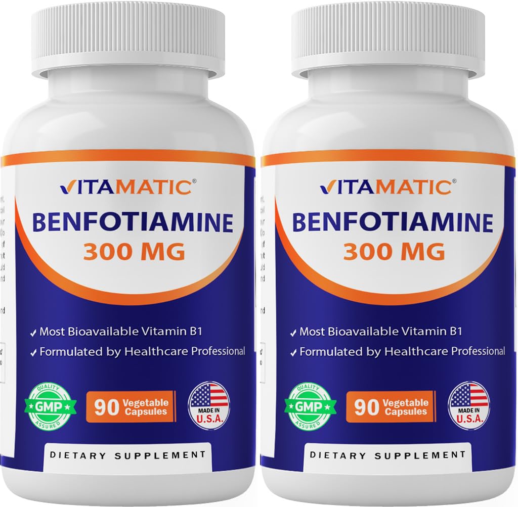 Vitamatic Benfotiamine 300 mg bottle front view highlighting high potency