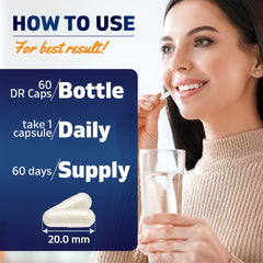 Vitamatic Bifidobacterium Longum DRcaps capsule protects ingredients from stomach acid