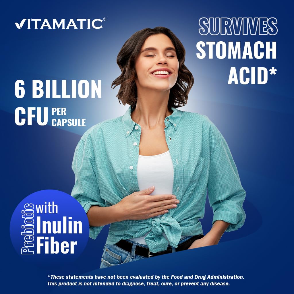Vitamatic Bifidobacterium Longum USA-made GMP standards notice on packaging