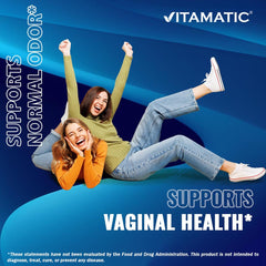 Vitamatic boric acid vaginal capsule shell vegetarian-friendly display.