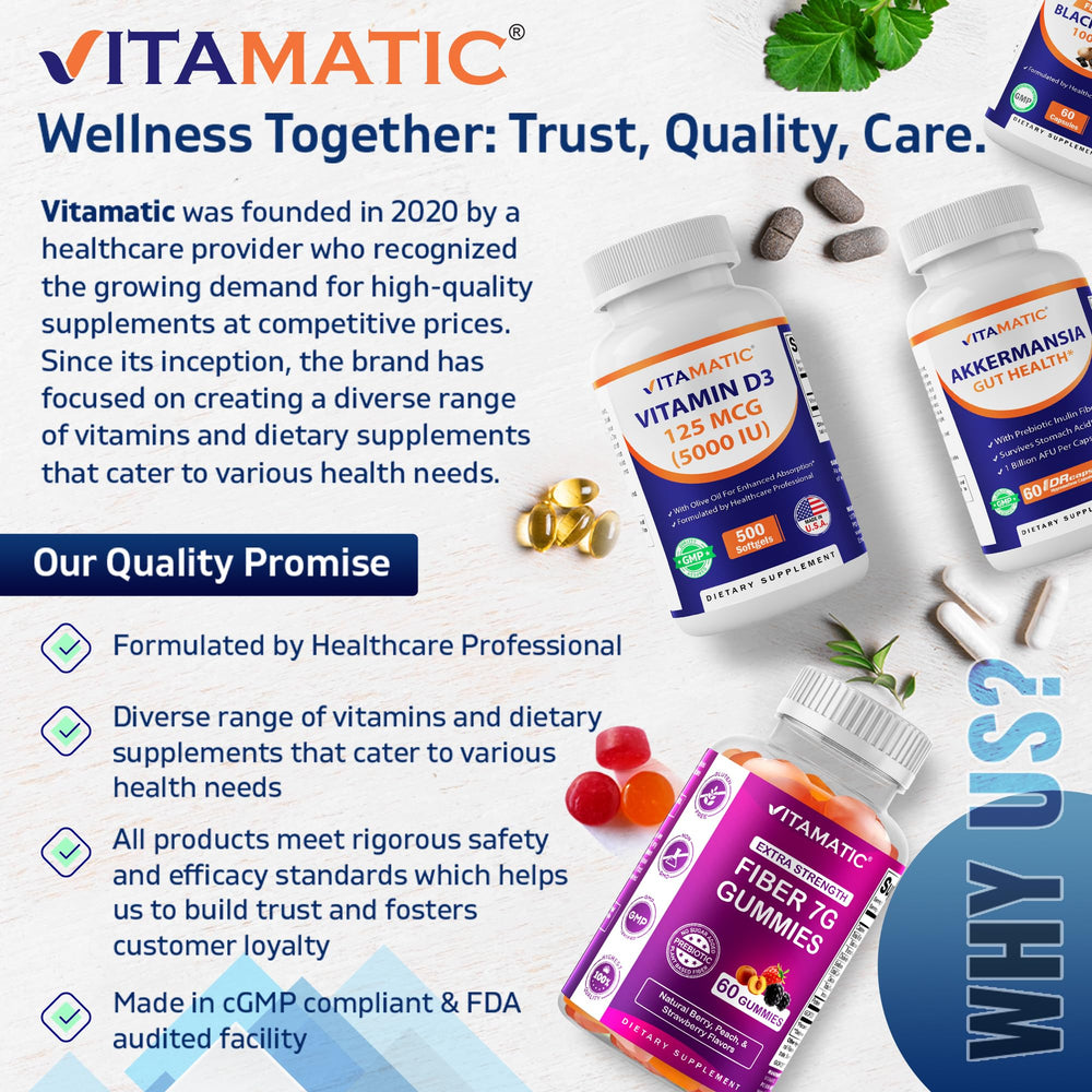 Vitamatic label indicates 240 servings for long-term use.