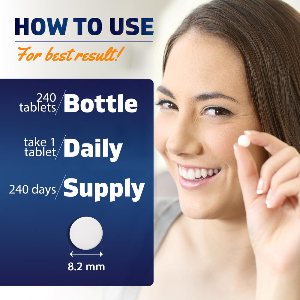 Vitamatic 2-pack boron bottles on shelf, highlighting a 240-day supply.