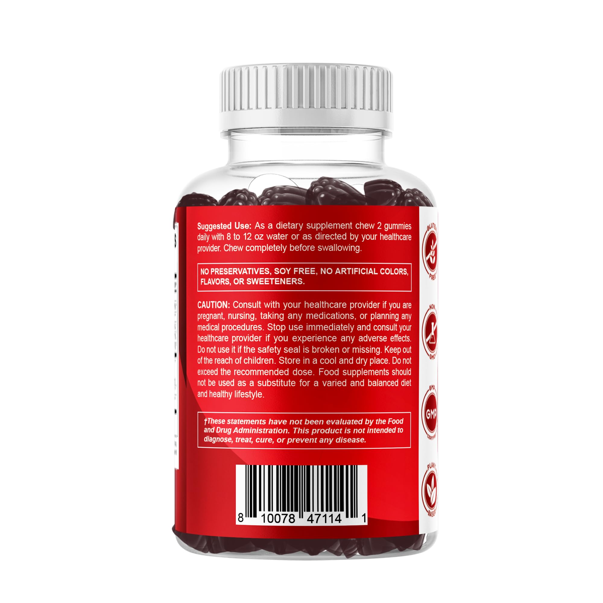 Vitamatic Cranberry Gummies serving suggestion plate for daily dose