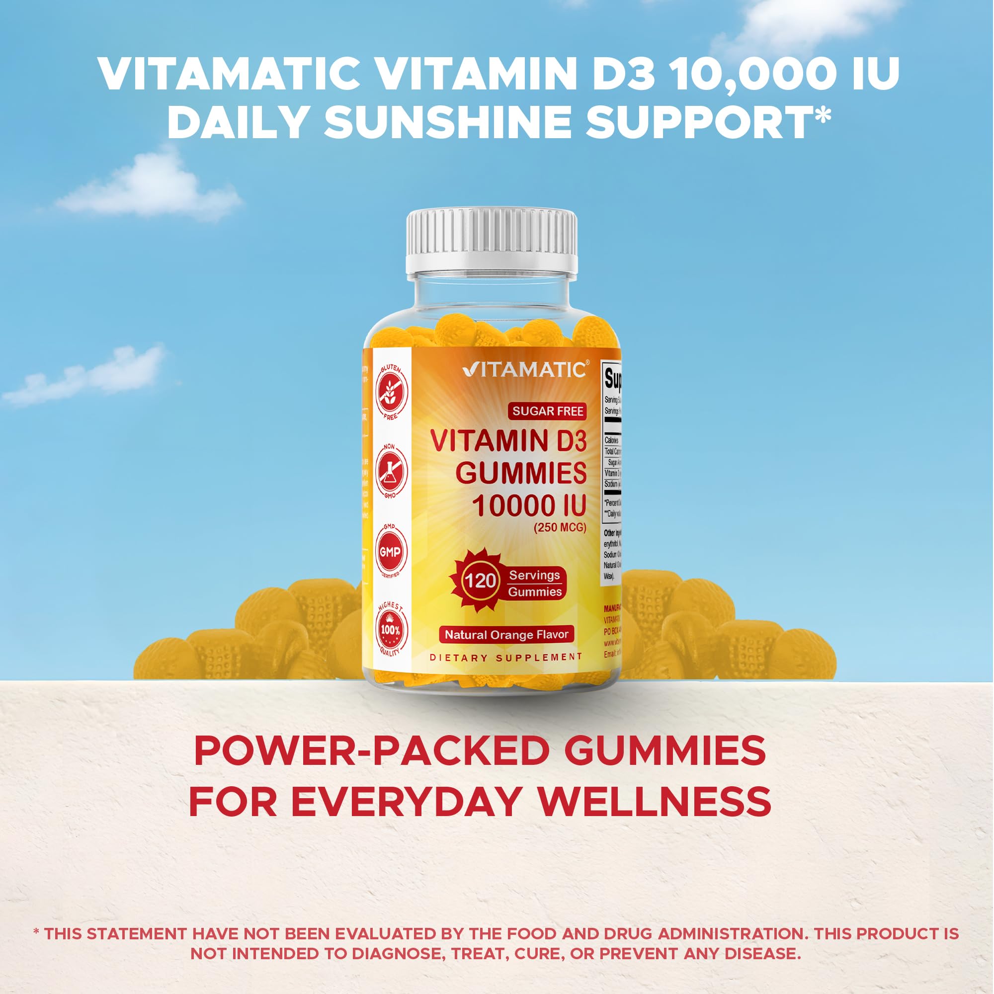 Vitamatic packaging highlights Non-GMO and gluten-free ingredients.