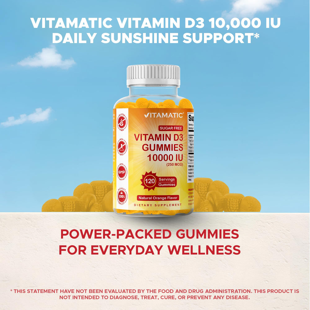 Vitamatic packaging highlights Non-GMO and gluten-free ingredients.