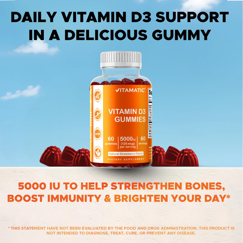 Vitamatic D3 Gummies strawberry flavor – appealing taste for easy daily intake