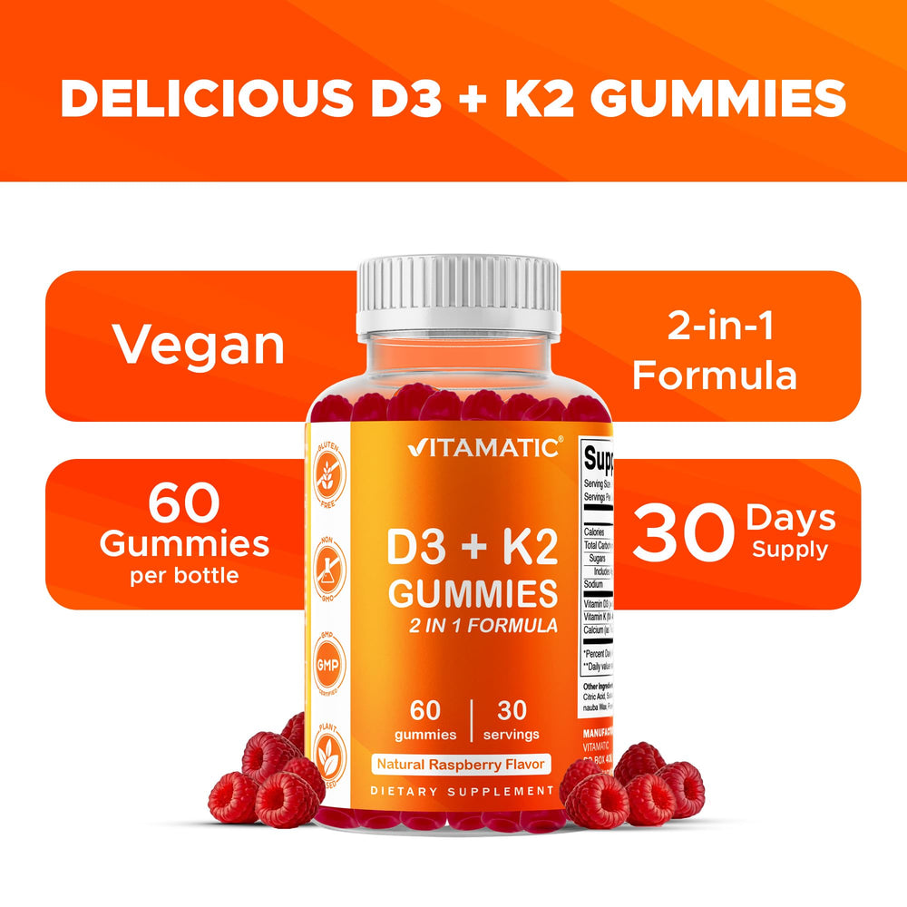 Vitamatic d3 k2 ingredients list non GMO gluten free assurance