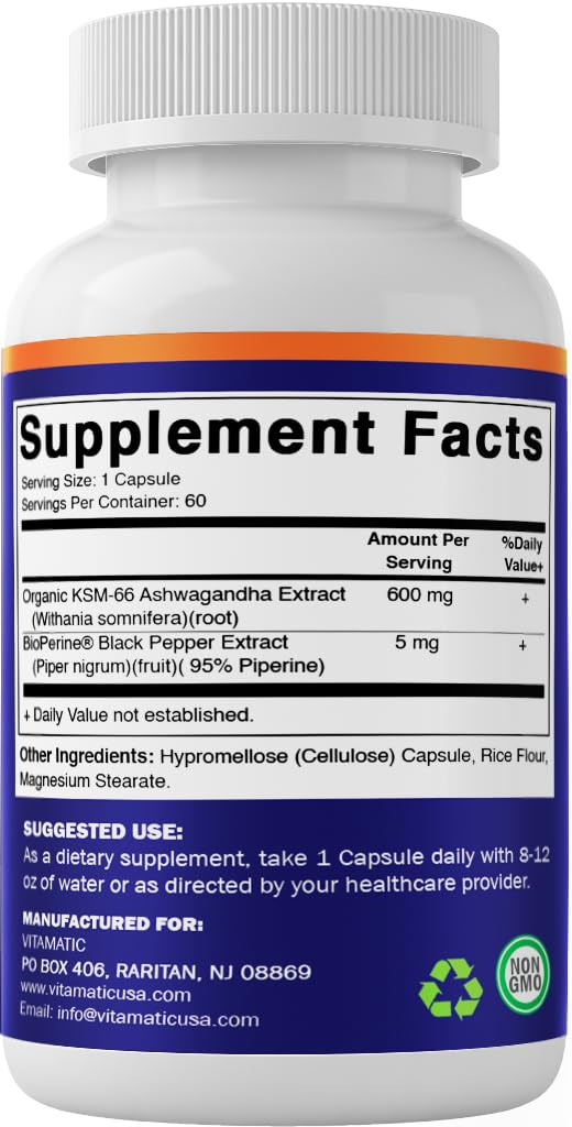 Vitamatic Daily two-capsule dosage guide for a 1200 mg serving.