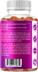 Vitamatic Folic Acid Gummies orange-flavor close-up, tasty daily prenatal support.