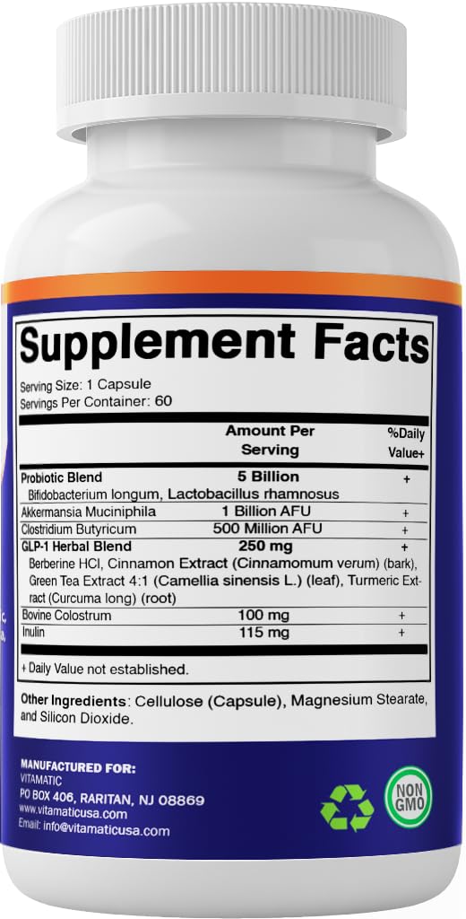 Vitamatic GLP-1 Support glass of water beside bottle for easy daily intake