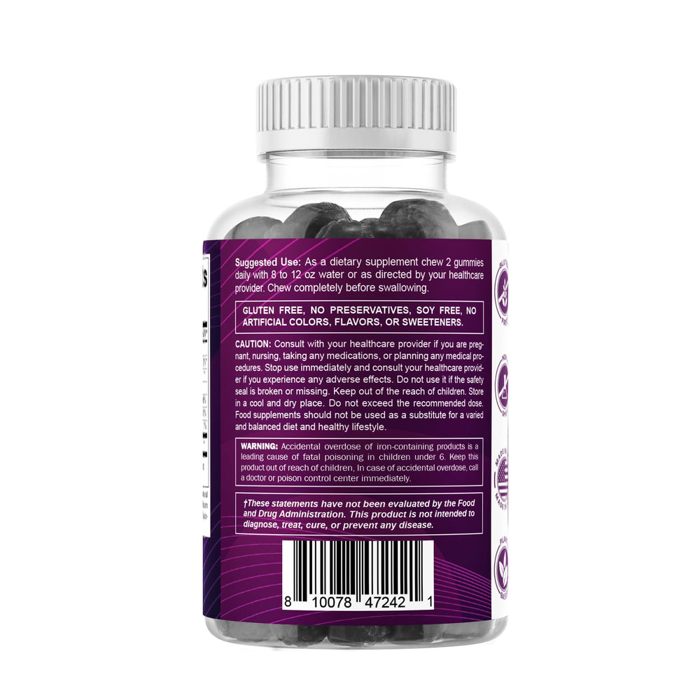 Vitamatic Iron 65 mg Gummies healthy snack option in glass jar