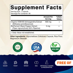 Vitamatic KSM-66 Ashwagandha capsules close-up highlighting full-spectrum formula.