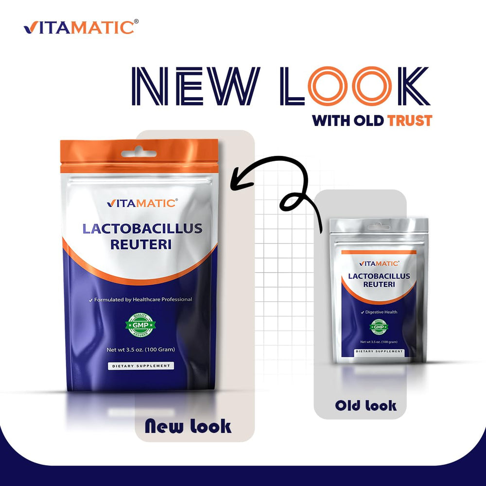 Packaging shows clear nutrition and serving details for Vitamatic.