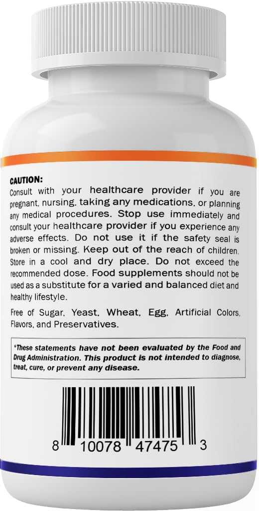 Vitamatic Lithium Orotate 5mg label detail for clear ingredients.