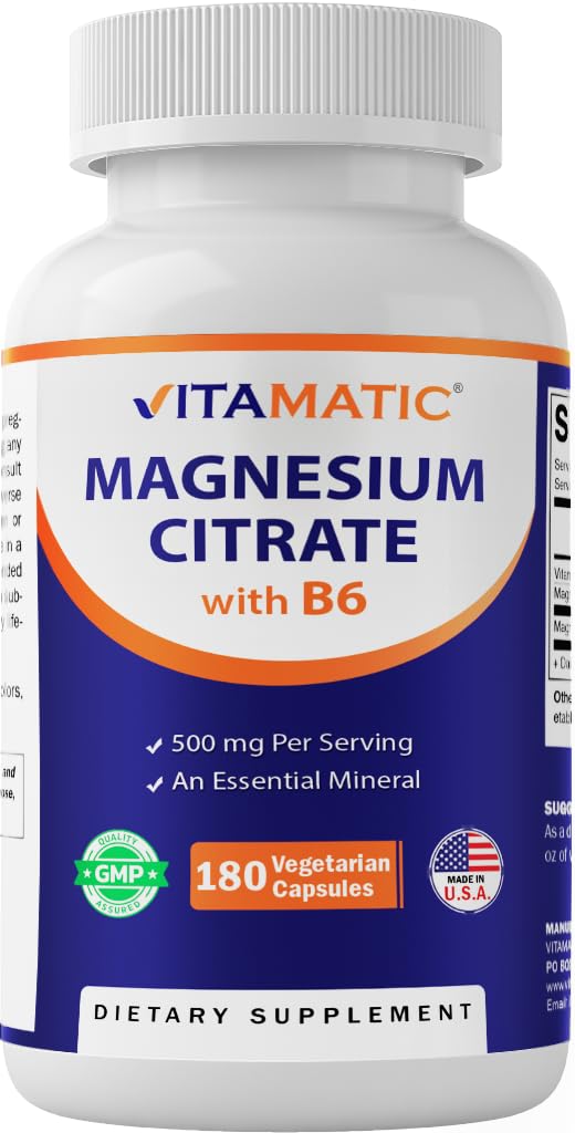 Vitamatic Magnesium Citrate bottle front showing daily mineral support