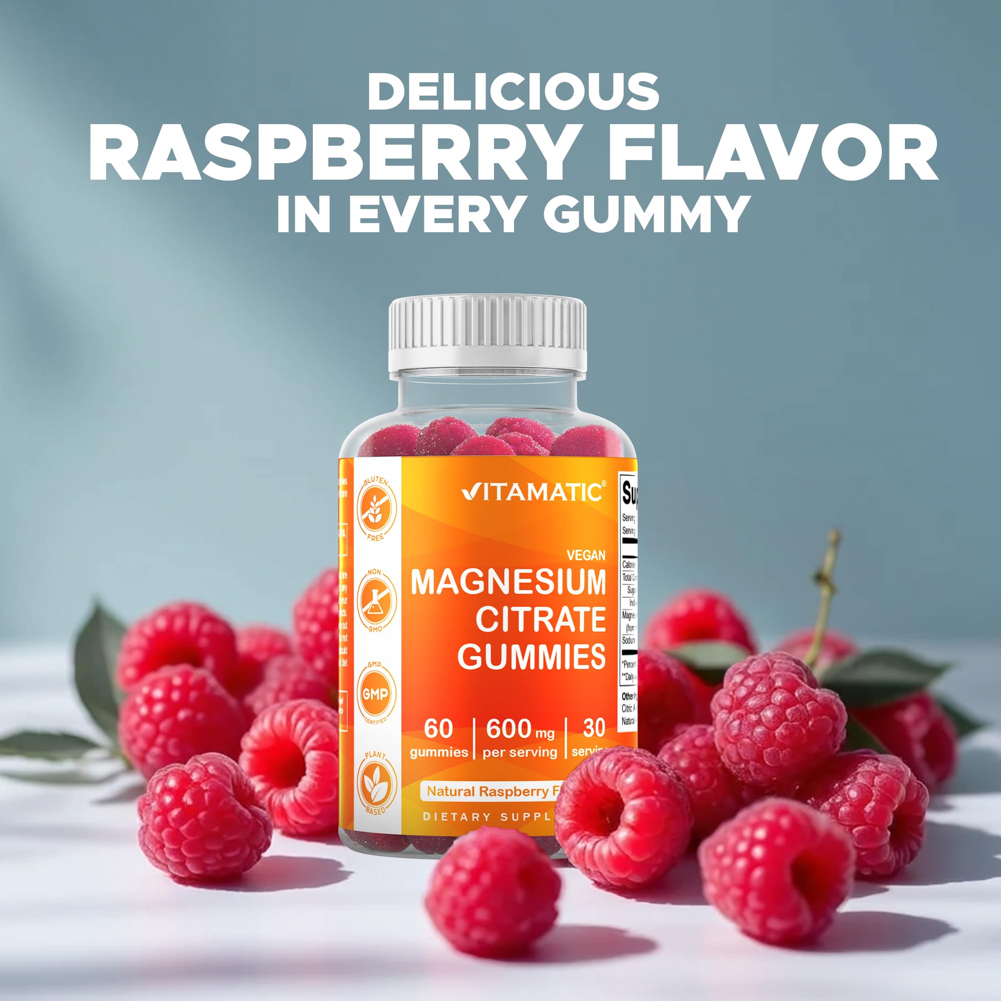 Vitamatic Magnesium Gummies secure bottle cap emphasizes freshness