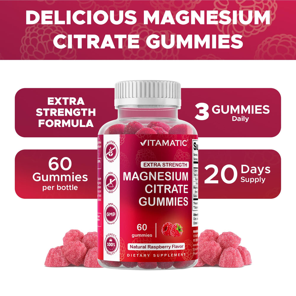 Vitamatic Magnesium Gummies gluten-free non-GMO formulation