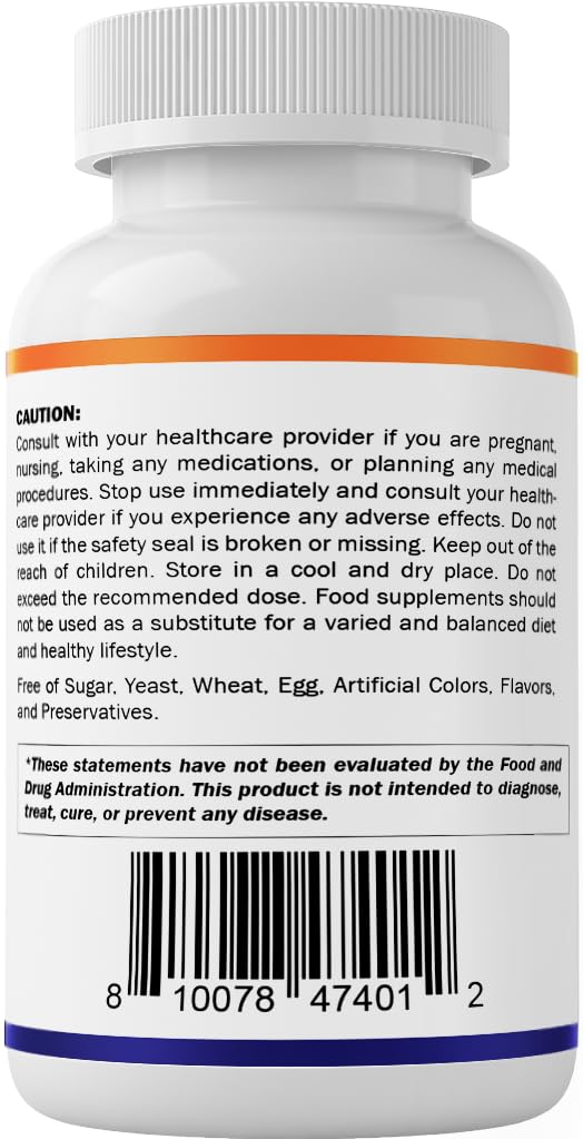 Vitamatic Magnesium Malate nutrition facts panel close-up for quick reference