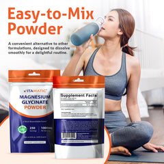 Vitamatic Magnesium serving scoop, easy measurement for consistent daily intake.