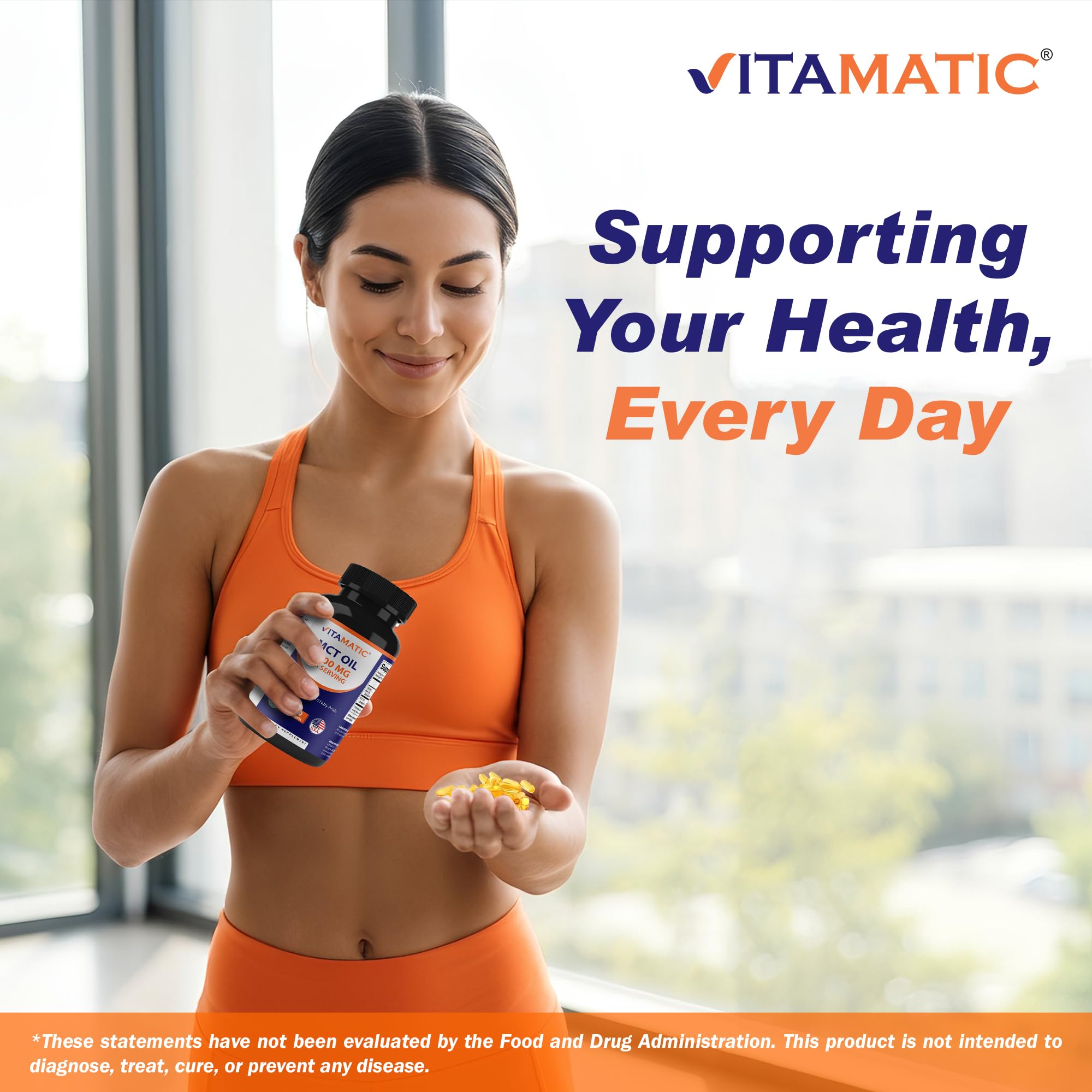 Vitamatic non-GMO and gluten-free stamp on packaging conveys quality