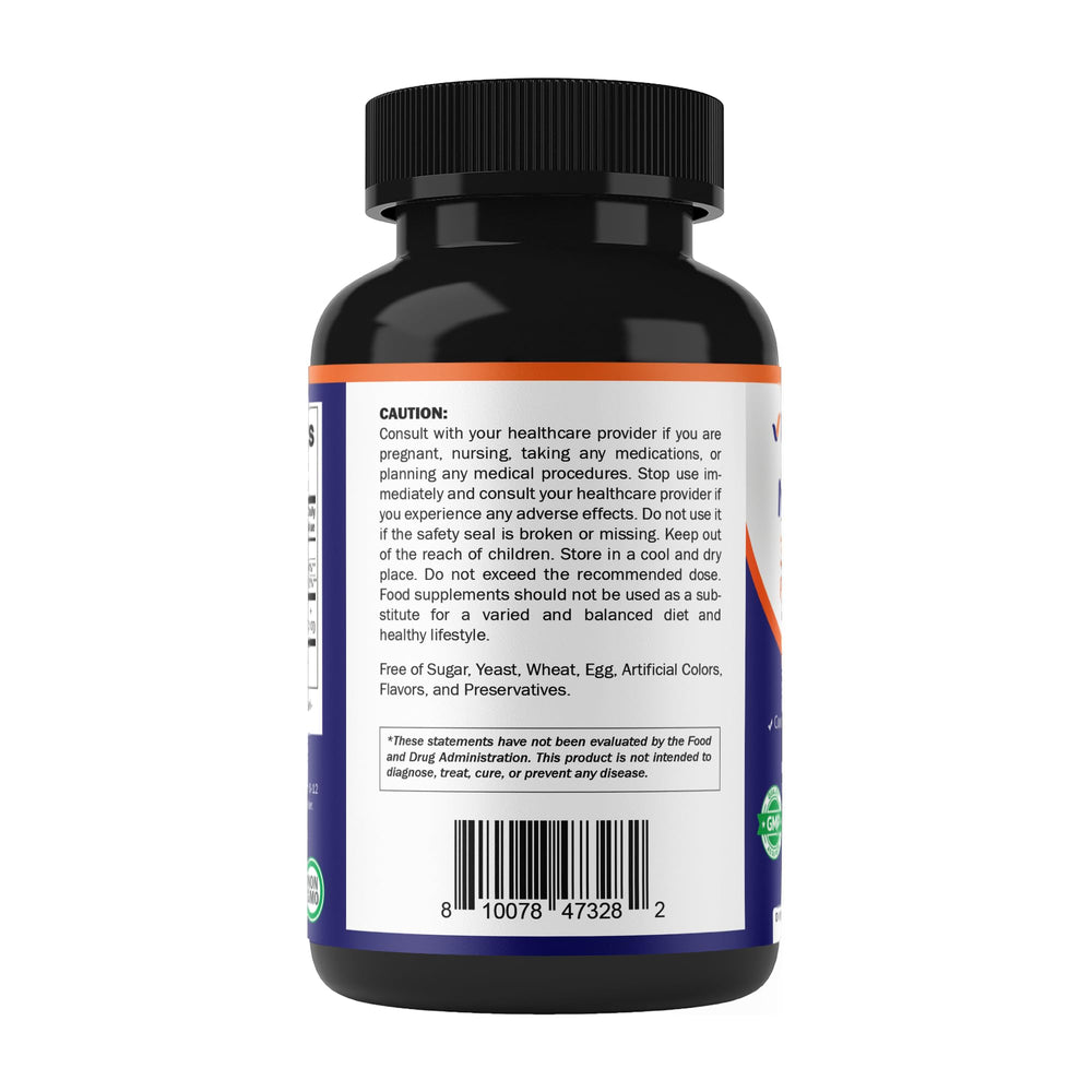 Vitamatic MCT Oil label close-up showing C8/C10 composition.