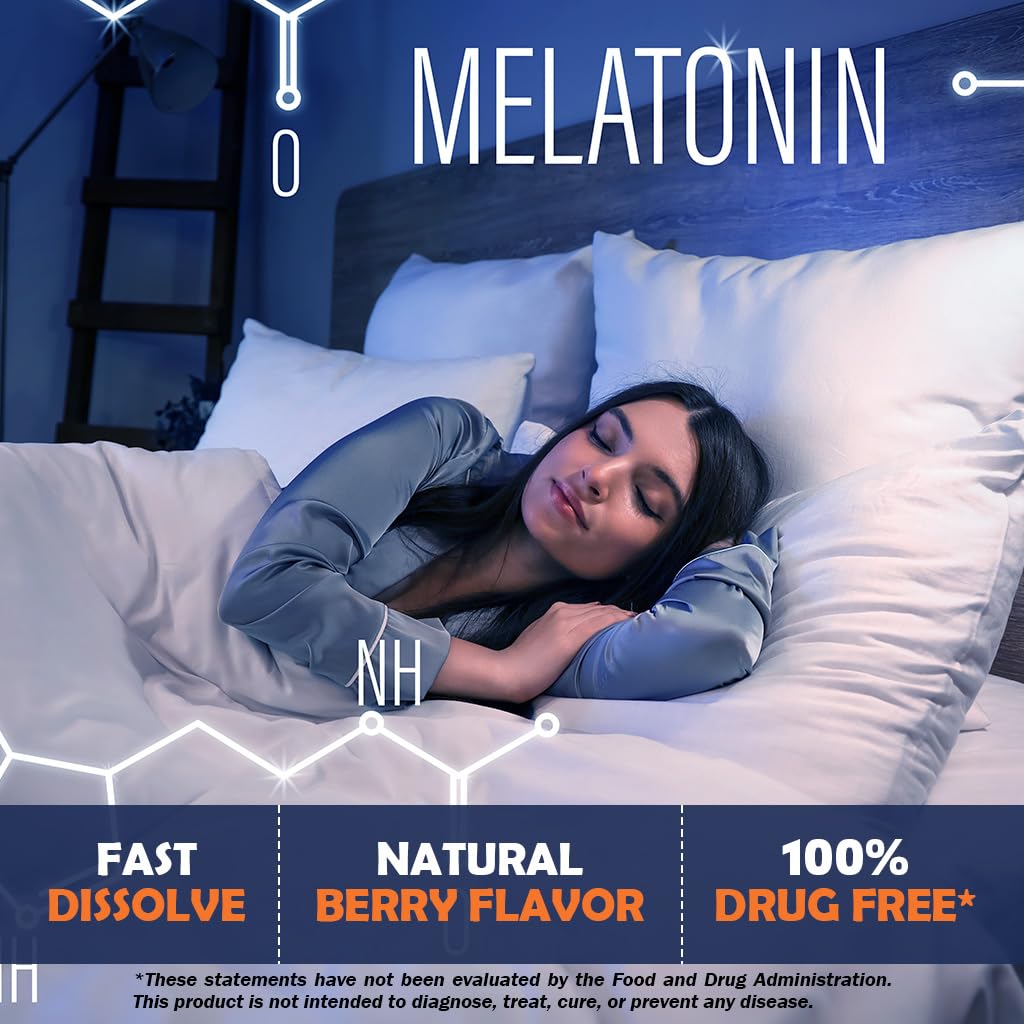 Vitamatic berry-flavored tablets presented as a pleasant sleep aid.