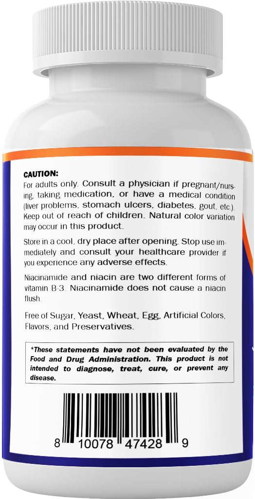 Vitamatic Niacinamide front label showcases a trusted vitamin B3 option