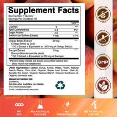 Vitamatic peach-flavor gummies bottle ready for daily brain health routine