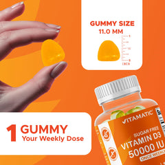 Vitamatic pectin-based gummies texture close-up emphasizing natural, plant-based formulation.
