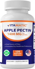 Vitamatic Apple Pectin 700mg – 120 Vegetarian Capsules | Digestive Health & Regularity