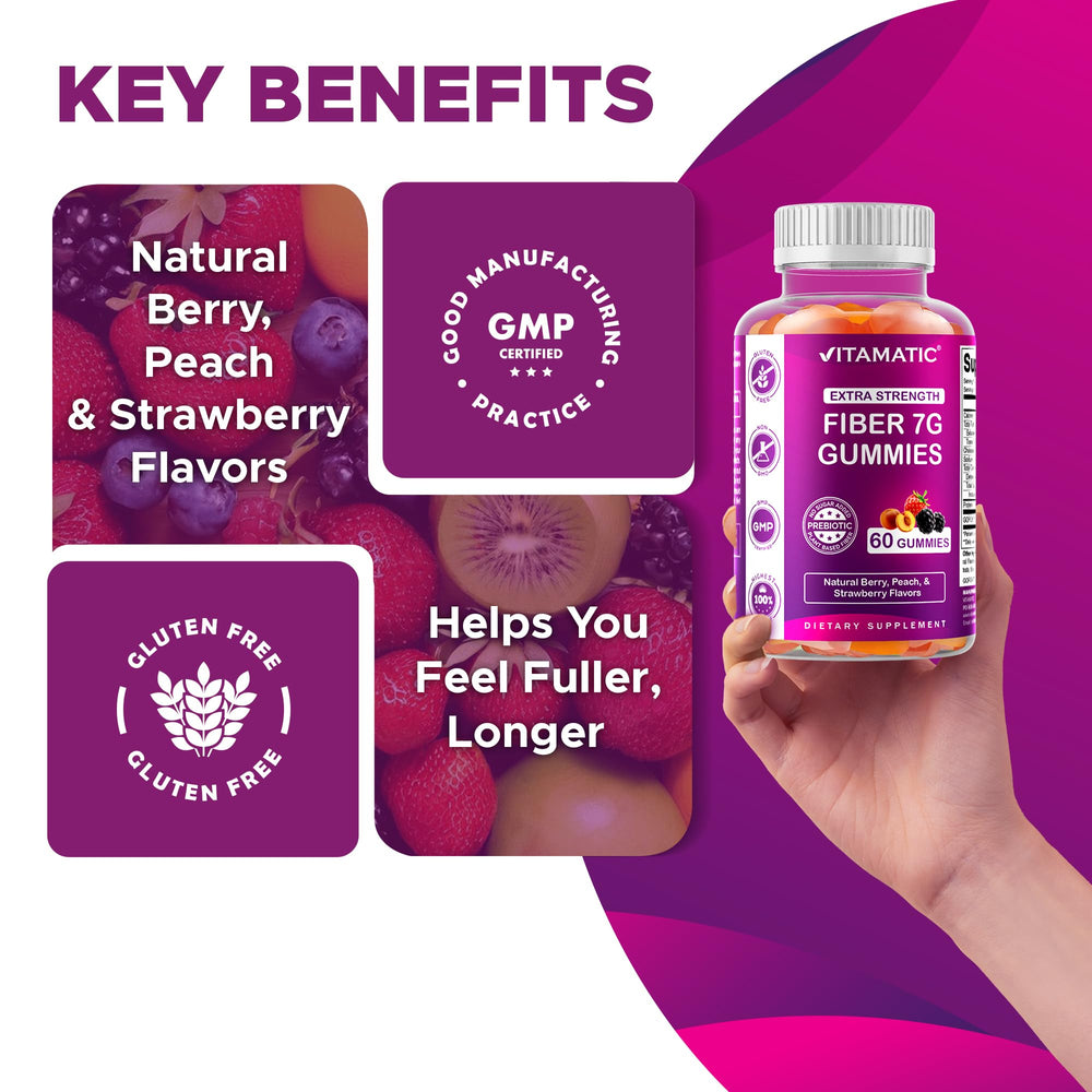 Vitamatic blackberry flavor gummy close-up with vivid color