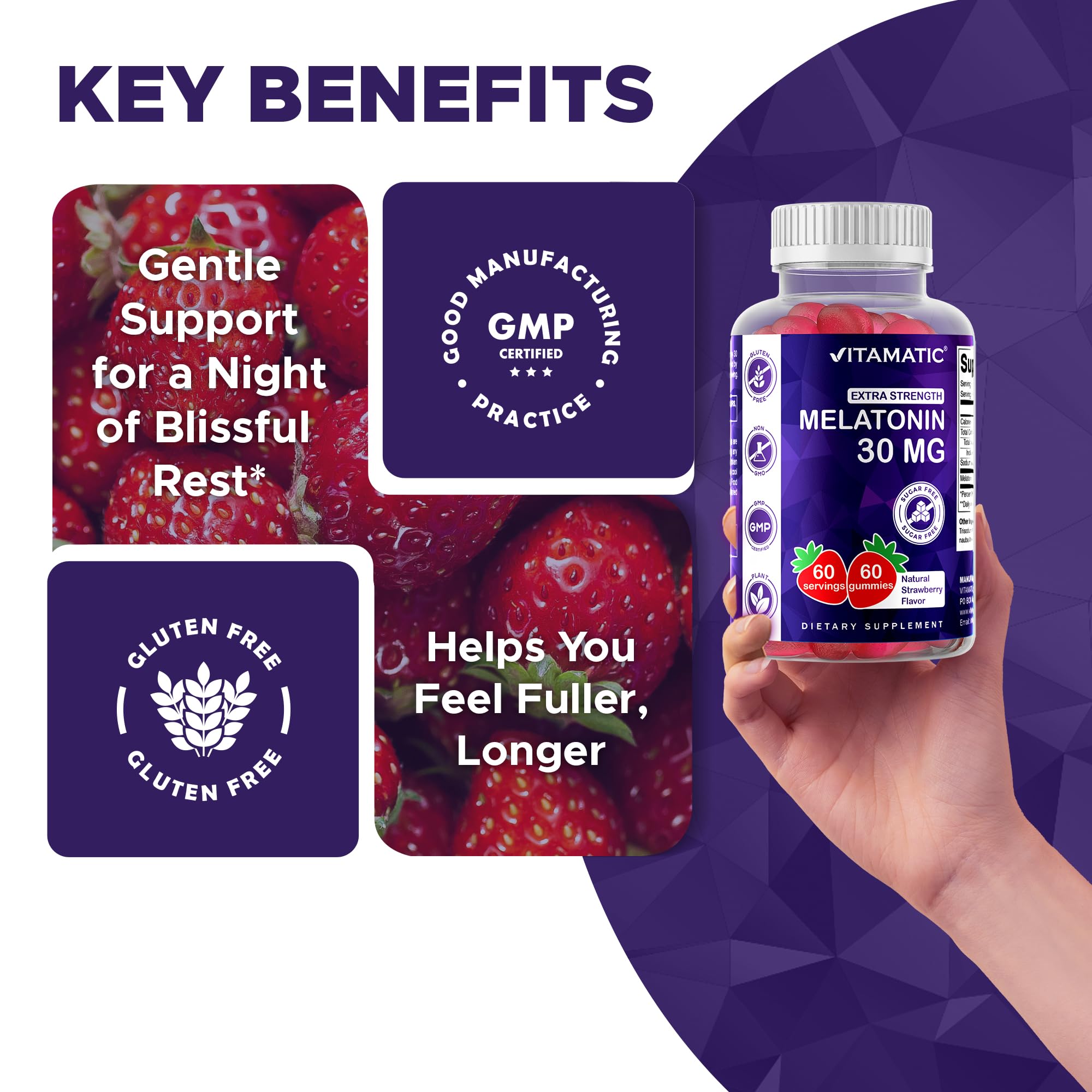 Vitamatic ingredients chart highlights vegan-friendly pectin base