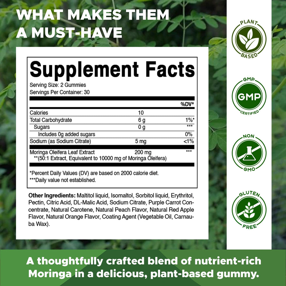Vitamatic Sugar Free Moringa Gummies jar-front showing packaging