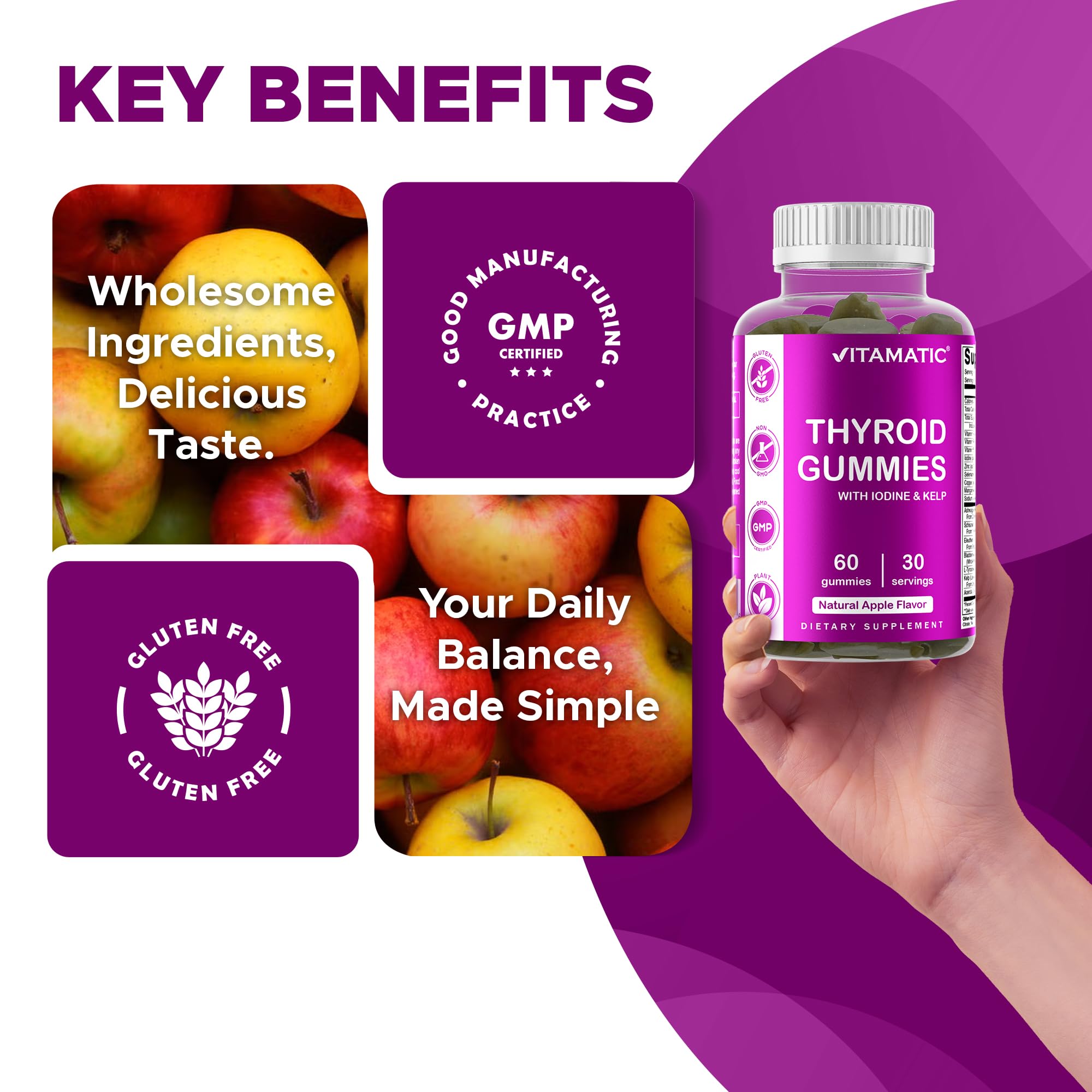 Vitamatic gummies pour-out shot demonstrates an easy daily dose