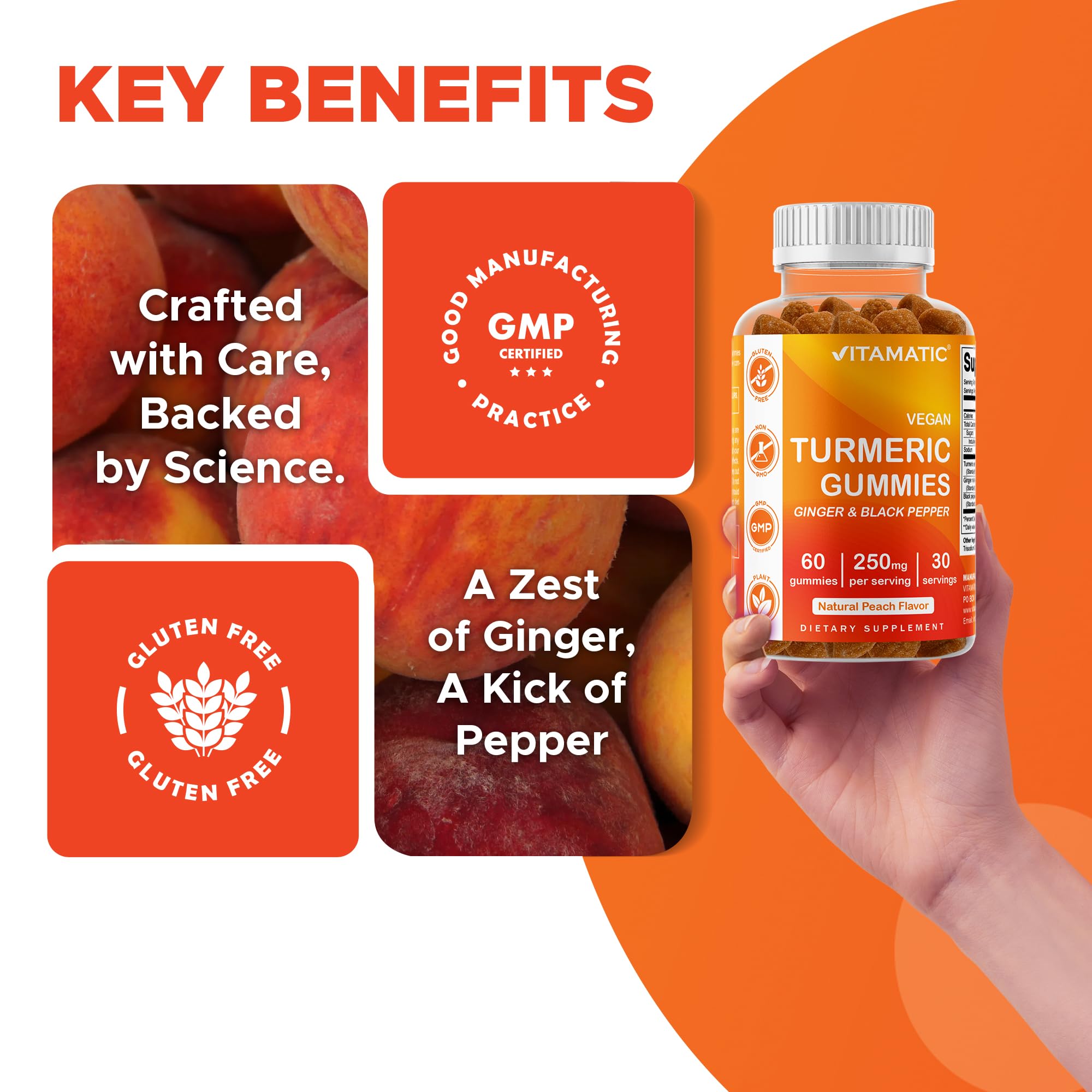 Vitamatic 250 mg per serving turmeric gummies for consistency