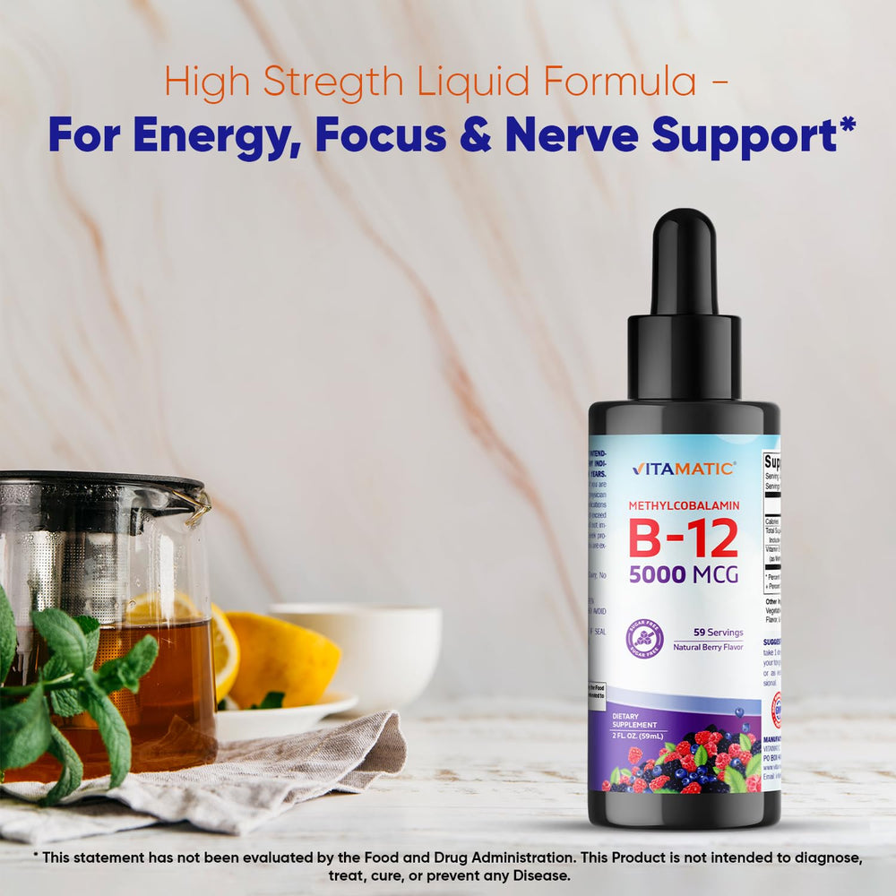 Vitamatic USA-made bottle signals quality and domestic manufacturing.