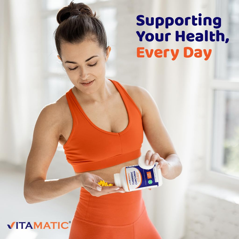 Vegetarian capsules from Vitamatic suitable for gluten-free diets.